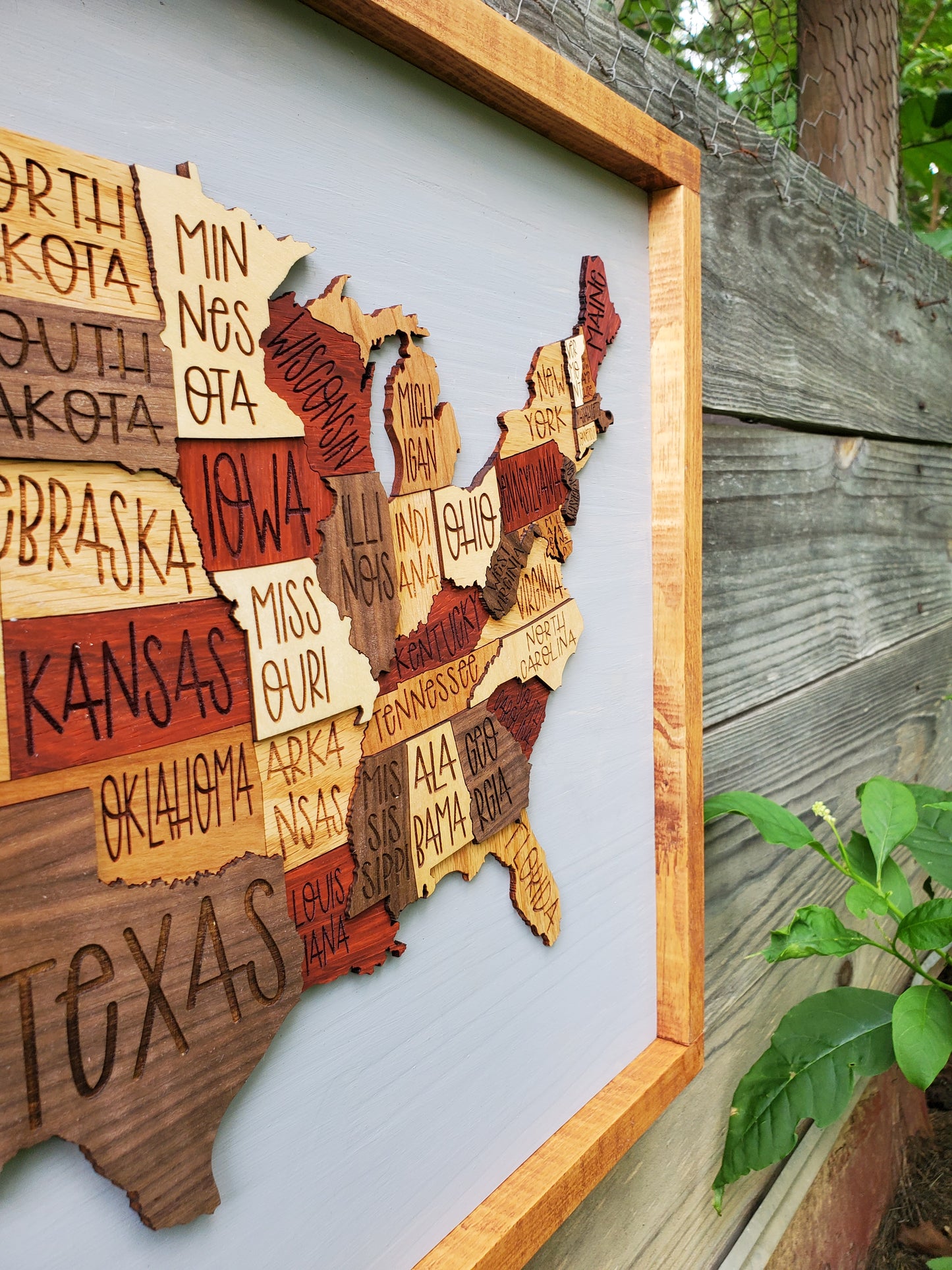 Engraved US Map w/all 50 states