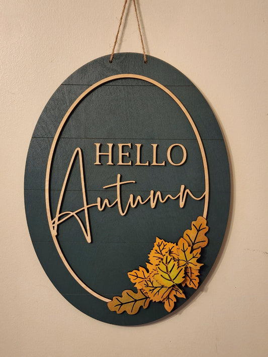 Hello Autumn Hanging Sign