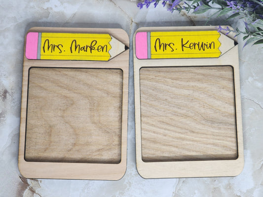 Engraved Teacher Post it Holder