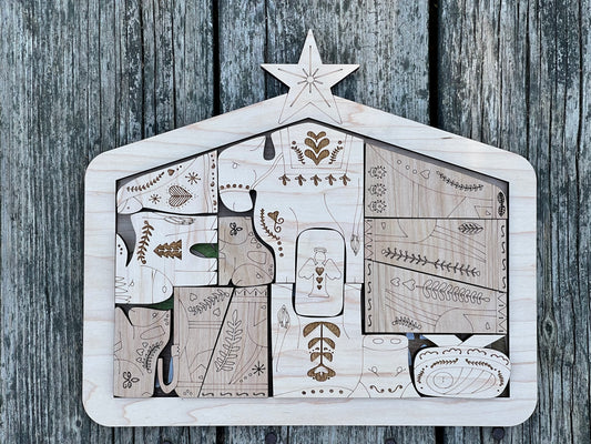 Wooden Puzzle Nativity