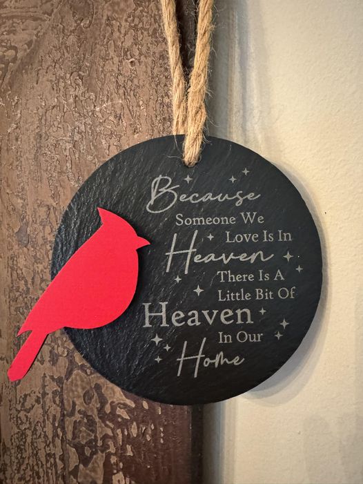 WS Cardinal Memorial Slate Ornament