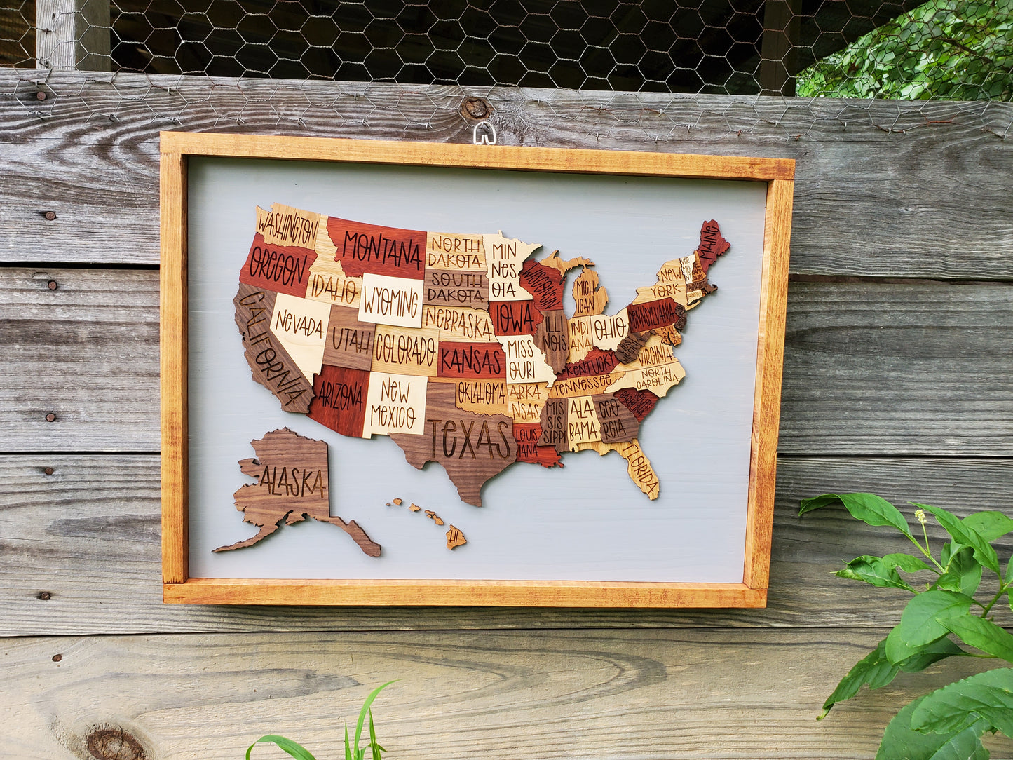 Engraved US Map w/all 50 states