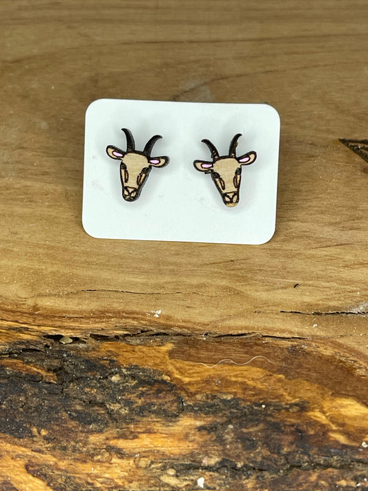 Goat Stud Earrings Set of 5