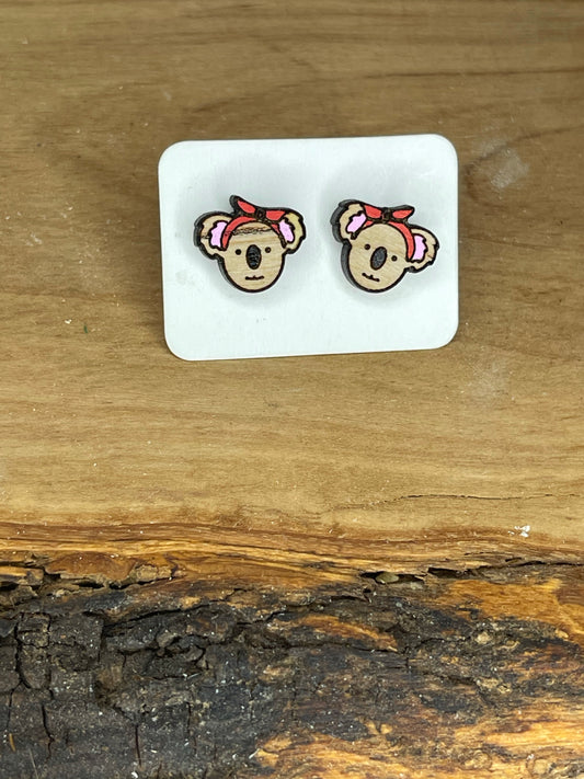 Koala Bandana Stud Earrings Set of 5